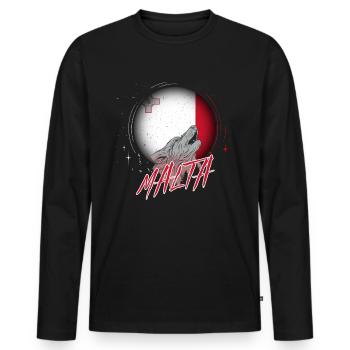 Malte - T-shirt manches longues Premium bio Homme - noir - Devant - Nico (187cm)