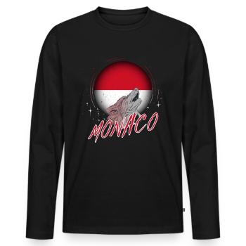 Monaco - Männer Premium Bio Langarmshirt - Schwarz - Vorne - Nico (187cm)