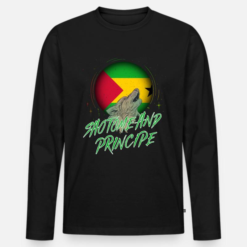 São Tomé und Príncipe - Männer Premium Bio Langarmshirt - Schwarz