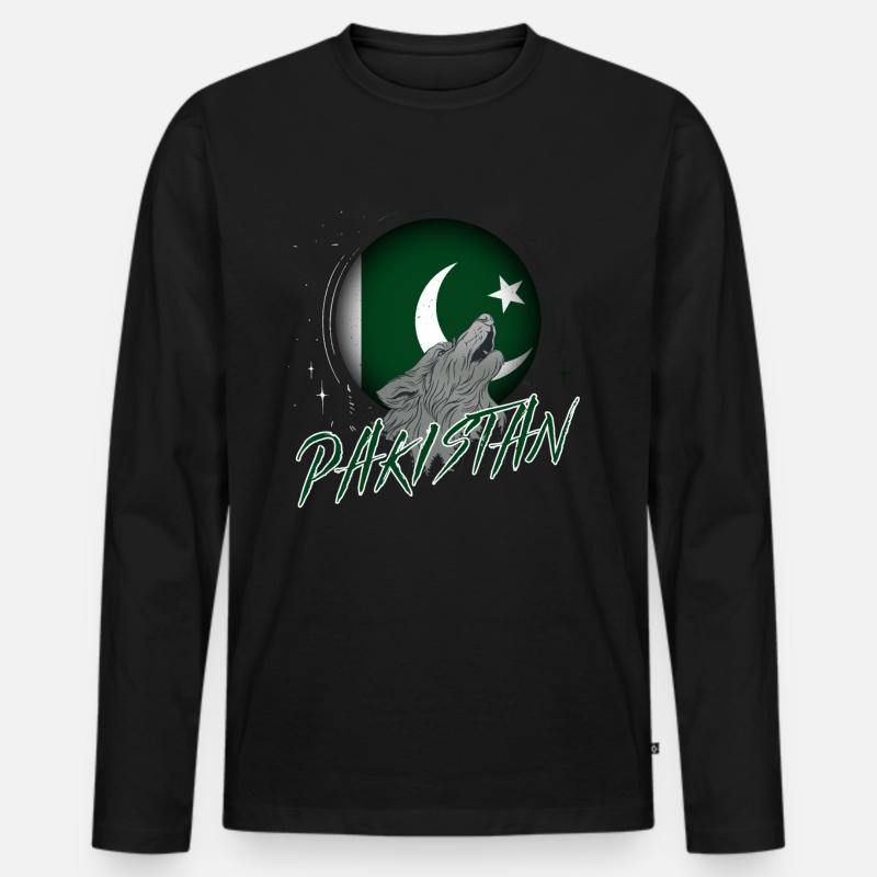 Pakistan - Männer Premium Bio Langarmshirt - Schwarz