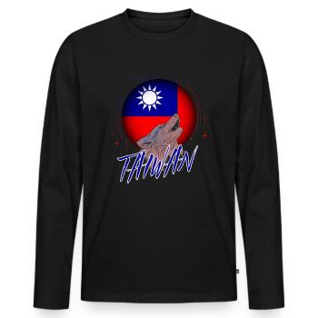 Taiwan - Men's Premium Organic Long Sleeve Shirt - black - Front - Nico (187cm)