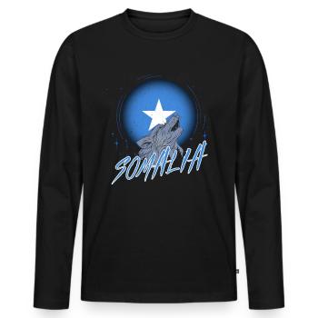 Somalia - Men's Premium Organic Long Sleeve Shirt - black - Front - Nico (187cm)