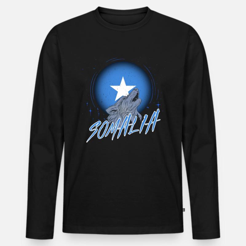Somalia - Männer Premium Bio Langarmshirt - Schwarz