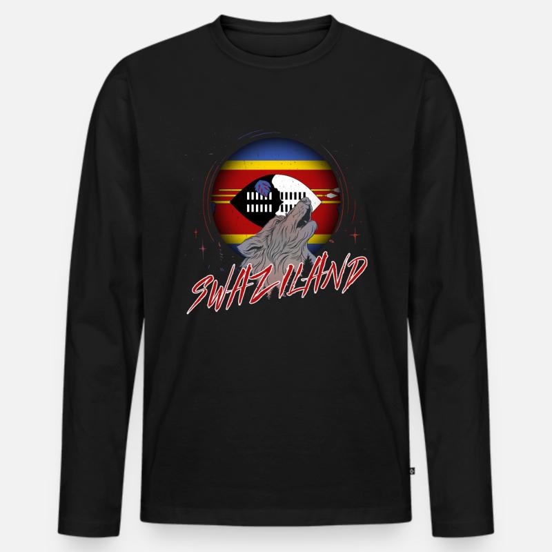 Swasiland - Männer Premium Bio Langarmshirt - Schwarz