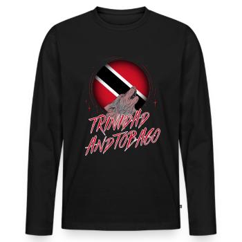 Trinité et Tobago - T-shirt manches longues Premium bio Homme - noir - Devant - Nico (187cm)