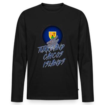 Turks and Caicos Islands - Men's Premium Organic Long Sleeve Shirt - black - Front - Nico (187cm)