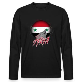 Syria - Men's Premium Organic Long Sleeve Shirt - black - Front - Nico (187cm)