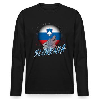 Slovenia - Men's Premium Organic Long Sleeve Shirt - black - Front - Nico (187cm)