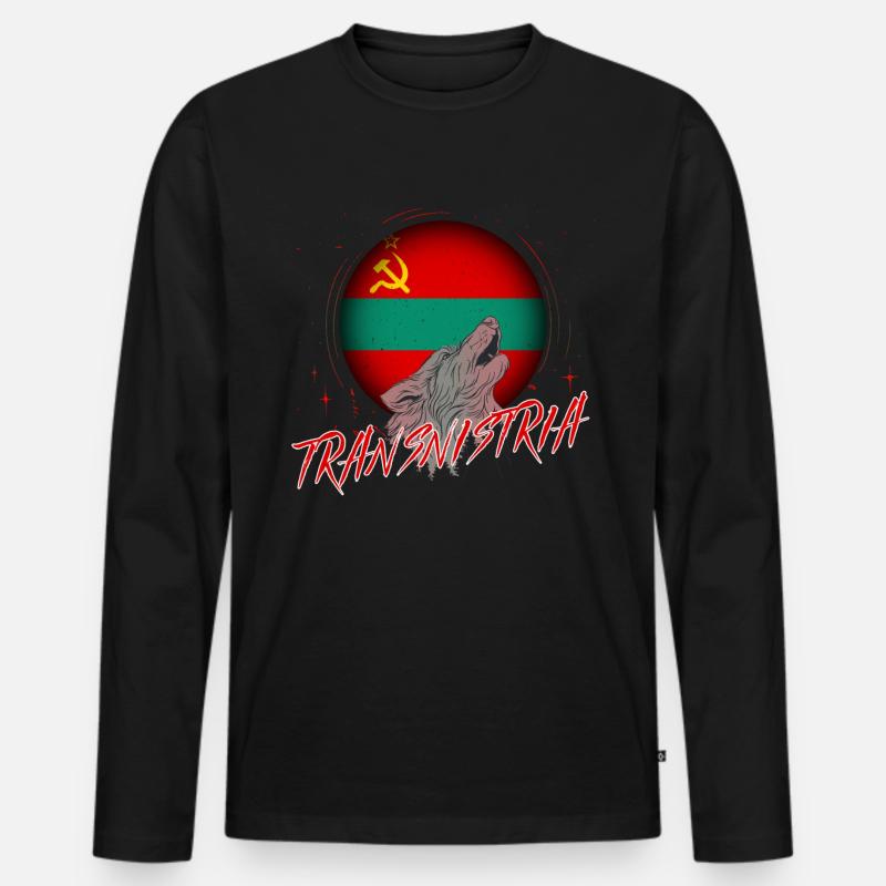 Transnistrien - Männer Premium Bio Langarmshirt - Schwarz