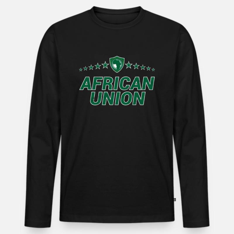 Afrikanische Union - Männer Premium Bio Langarmshirt - Schwarz
