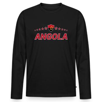 Angola - Men's Premium Organic Long Sleeve Shirt - black - Front - Nico (187cm)