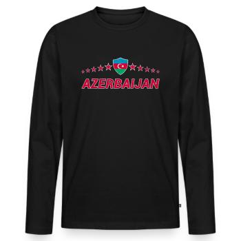 Azerbaïdjan - T-shirt manches longues Premium bio Homme - noir - Devant - Nico (187cm)