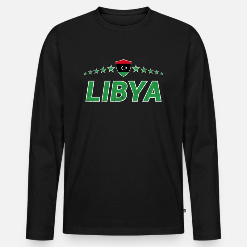 Libyen - Männer Premium Bio Langarmshirt - Schwarz