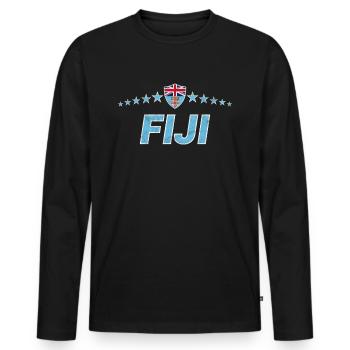 Fiji - Men's Premium Organic Long Sleeve Shirt - black - Front - Nico (187cm)