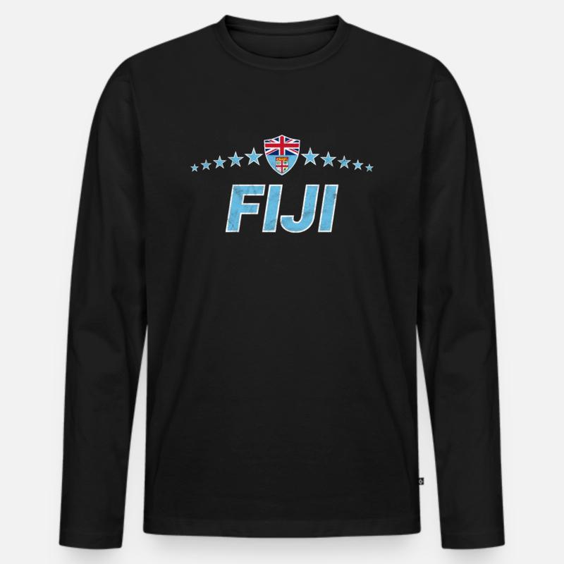 Fidschi - Männer Premium Bio Langarmshirt - Schwarz