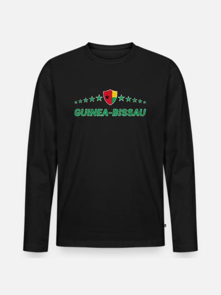 Guinea-Bissau - Männer Premium Bio Langarmshirt - Schwarz