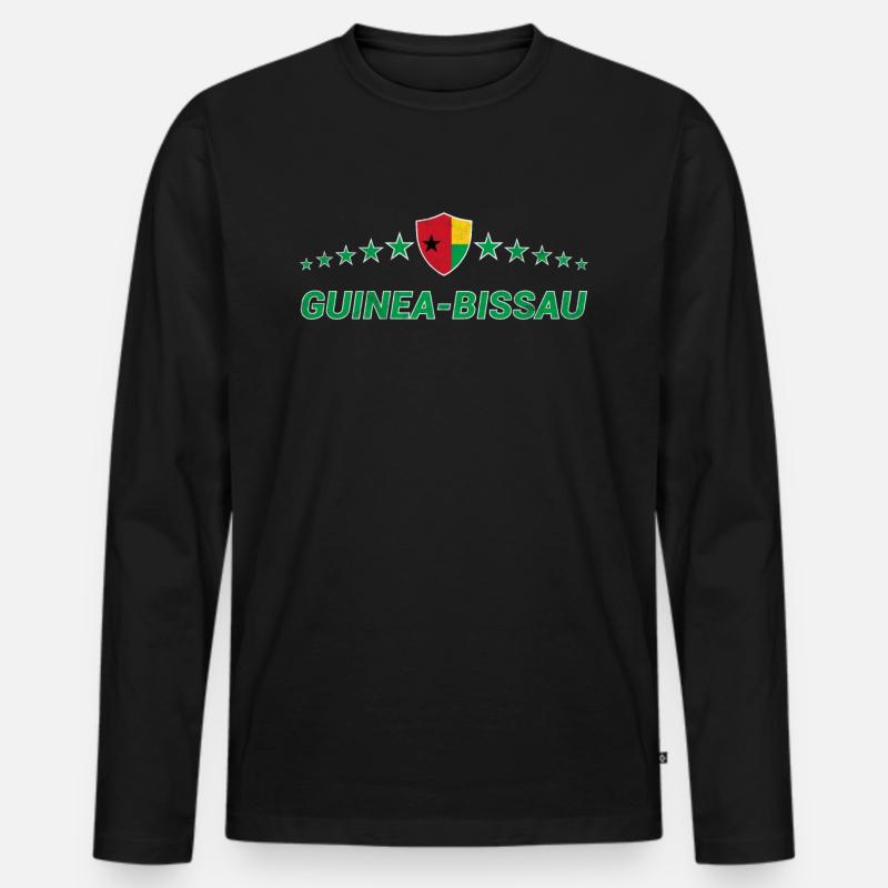 Guinea-Bissau - Männer Premium Bio Langarmshirt - Schwarz