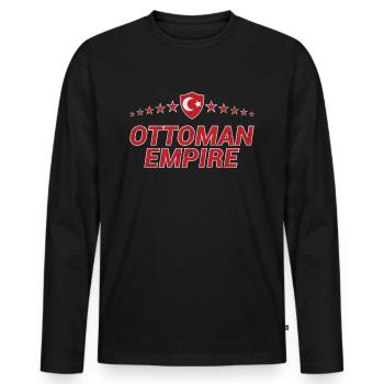 Empire ottoman - T-shirt manches longues Premium bio Homme - noir - Devant - Nico (187cm)