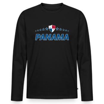 Panama - T-shirt manches longues Premium bio Homme - noir - Devant - Nico (187cm)