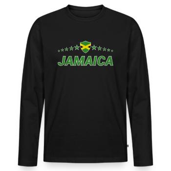 Jamaica - Men's Premium Organic Long Sleeve Shirt - black - Front - Nico (187cm)