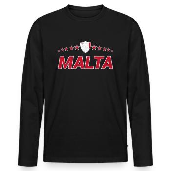 Malte - T-shirt manches longues Premium bio Homme - noir - Devant - Nico (187cm)