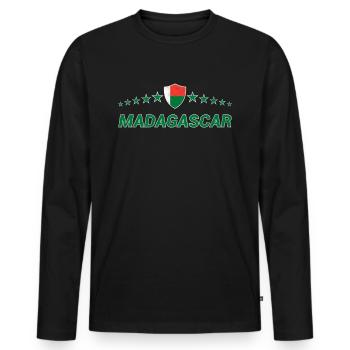 Macédoine - T-shirt manches longues Premium bio Homme - noir - Devant - Nico (187cm)