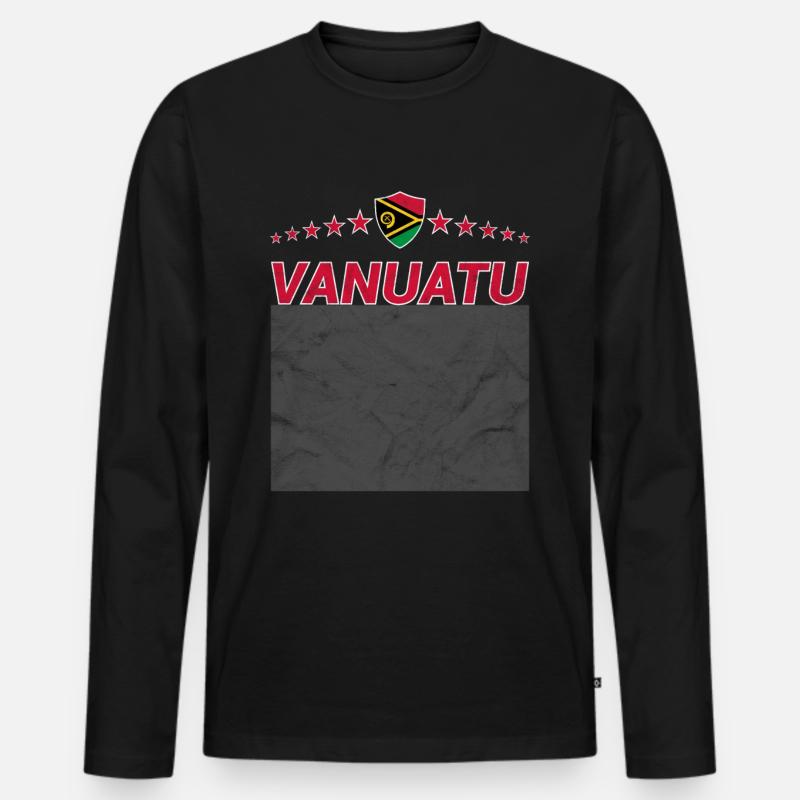 Vanuatu - Männer Premium Bio Langarmshirt - Schwarz