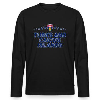 Turks and Caicos Islands - Men's Premium Organic Long Sleeve Shirt - black - Front - Nico (187cm)
