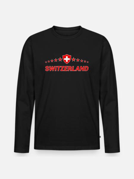 Suisse - T-shirt manches longues Premium bio Homme - noir