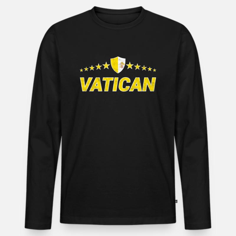 Vatikan - Männer Premium Bio Langarmshirt - Schwarz