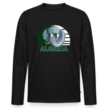 Algeria - Men's Premium Organic Long Sleeve Shirt - black - Front - Nico (187cm)