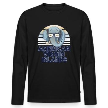 American Virgin Islands - Men's Premium Organic Long Sleeve Shirt - black - Front - Nico (187cm)