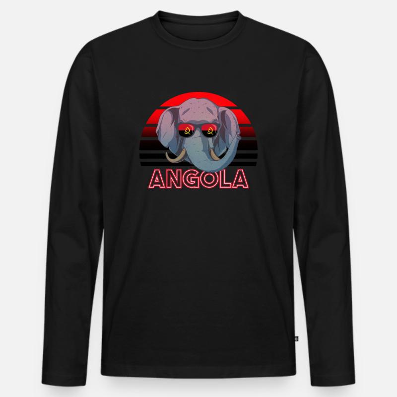Angola - Männer Premium Bio Langarmshirt - Schwarz