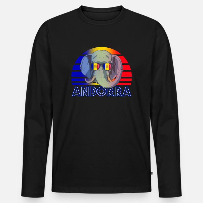 Andorra - Männer Premium Bio Langarmshirt - Schwarz
