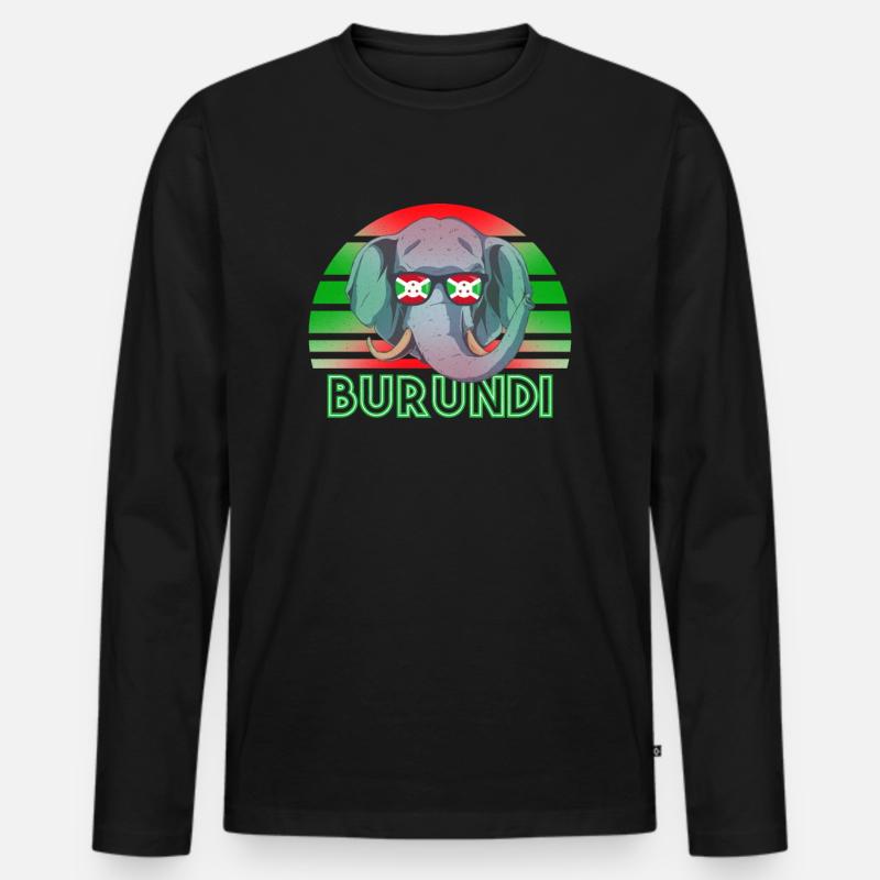 Burundi - Männer Premium Bio Langarmshirt - Schwarz