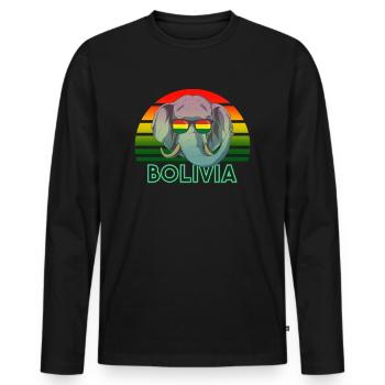 Bolivia - Men's Premium Organic Long Sleeve Shirt - black - Front - Nico (187cm)