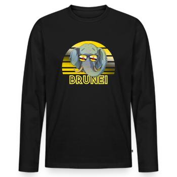 Brunei - T-shirt manches longues Premium bio Homme - noir - Devant - Nico (187cm)