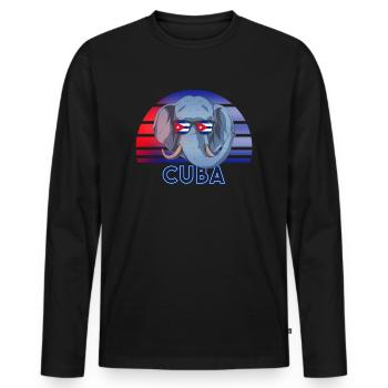 Cuba - T-shirt manches longues Premium bio Homme - noir - Devant - Nico (187cm)