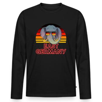 Allemagne de l'Est - T-shirt manches longues Premium bio Homme - noir - Devant - Nico (187cm)