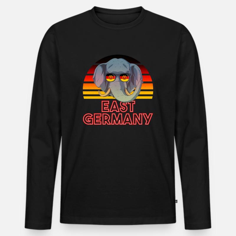 DDR - Männer Premium Bio Langarmshirt - Schwarz
