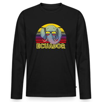 Ecuador - Männer Premium Bio Langarmshirt - Schwarz - Vorne - Nico (187cm)