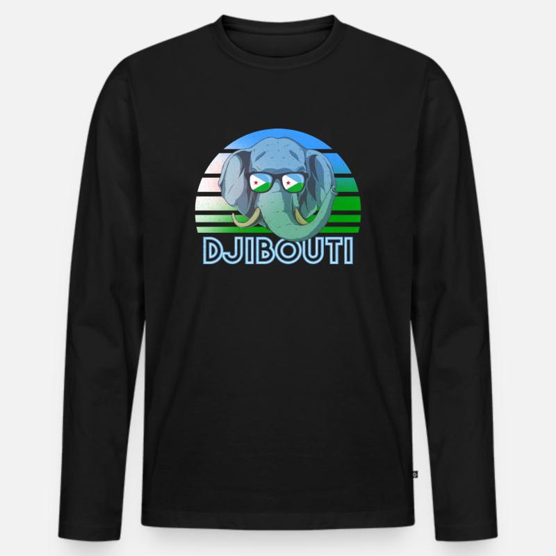 Dschibuti - Männer Premium Bio Langarmshirt - Schwarz