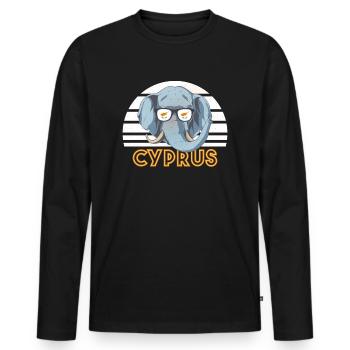Zypern - Männer Premium Bio Langarmshirt - Schwarz - Vorne - Nico (187cm)