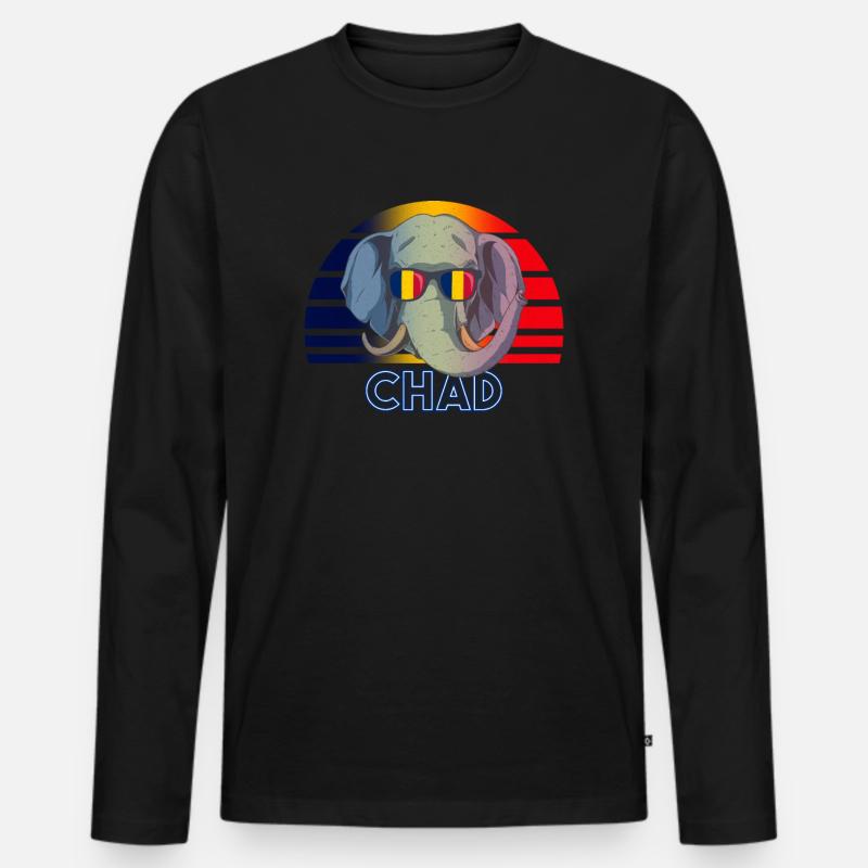 Tschad - Männer Premium Bio Langarmshirt - Schwarz