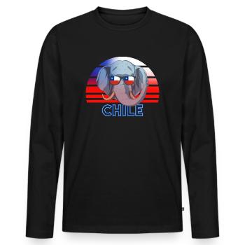 Chile - Männer Premium Bio Langarmshirt - Schwarz - Vorne - Nico (187cm)