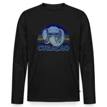 Curaçao - Männer Premium Bio Langarmshirt - Schwarz - Vorne - Nico (187cm)