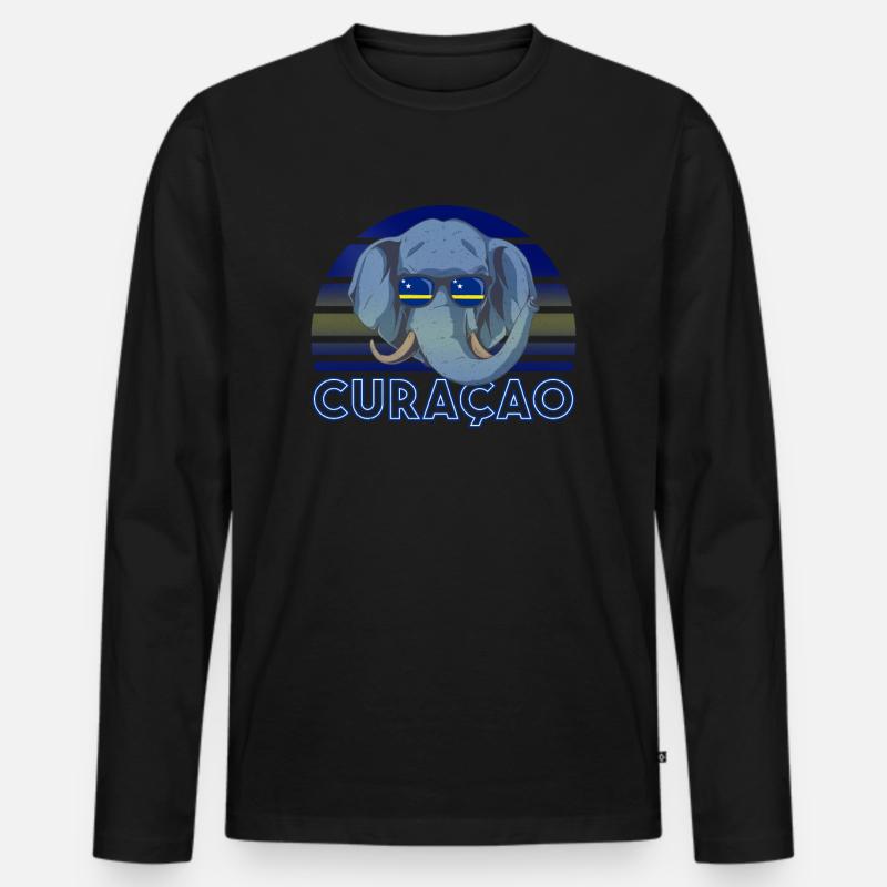 Curaçao - Männer Premium Bio Langarmshirt - Schwarz