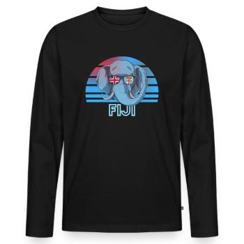 Fiji - Men's Premium Organic Long Sleeve Shirt - black - Front - Nico (187cm)