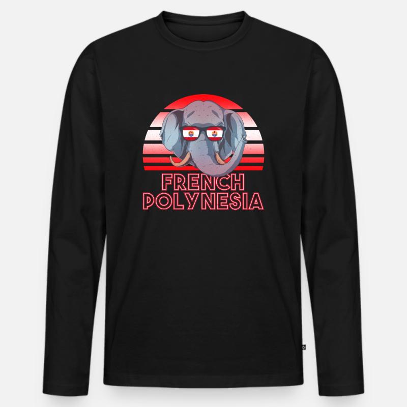 Französisch-Polynesien - Männer Premium Bio Langarmshirt - Schwarz
