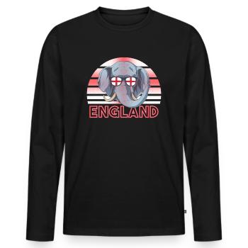 England - Men's Premium Organic Long Sleeve Shirt - black - Front - Nico (187cm)